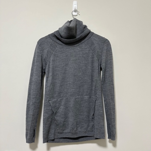 Lululemon Sweat And Savasana Wool Sweater Heathered Medium Grey Size 6 - Picture 7 of 15